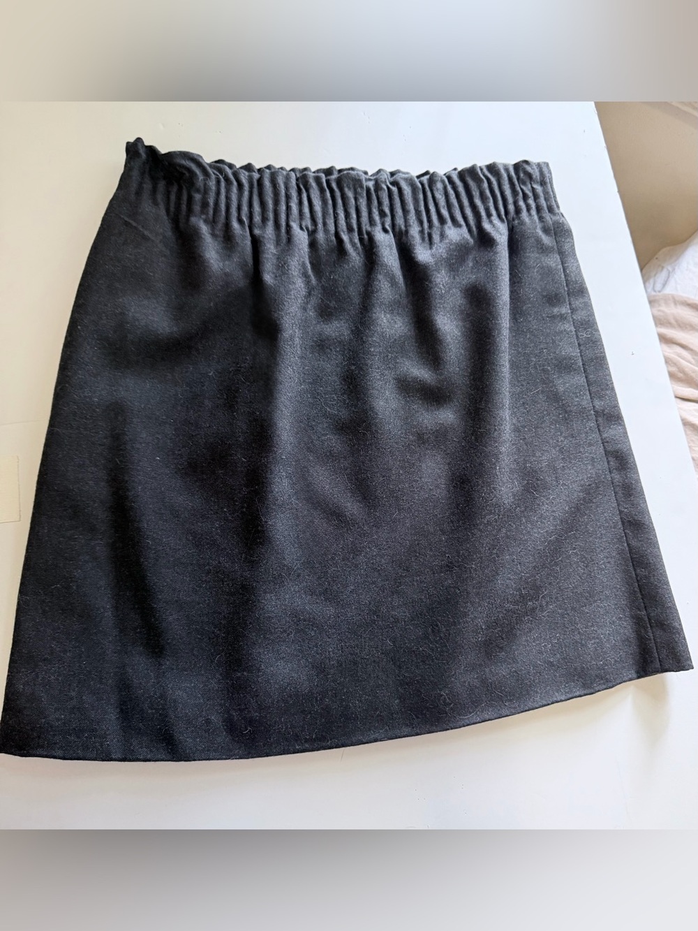 J-Crew Women's Charcoal Elastic Waist Wool A-Line Mini Skirt